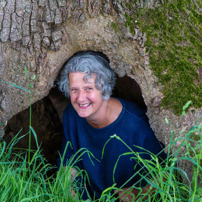 Saskia Marjoram in a tree