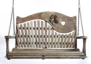 Dog Bronze Carving on a Swing Seat