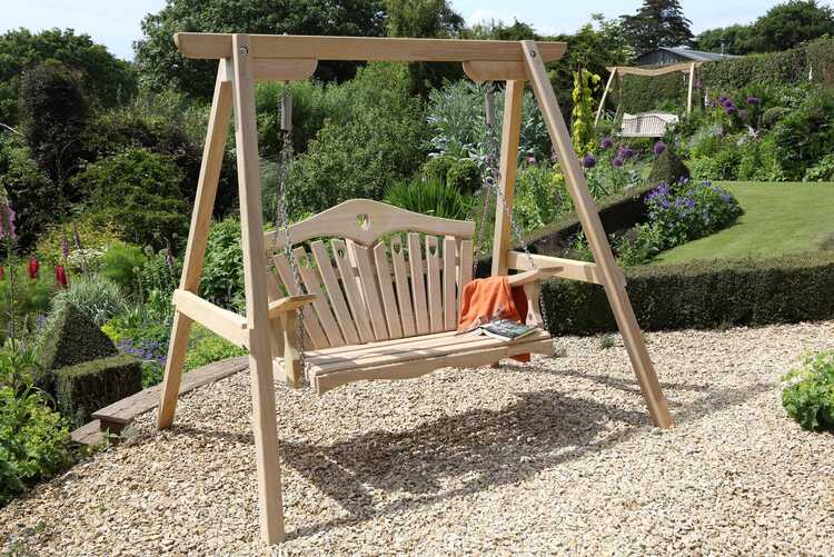 Garden Swing Seat Kyokusen Curved Oak