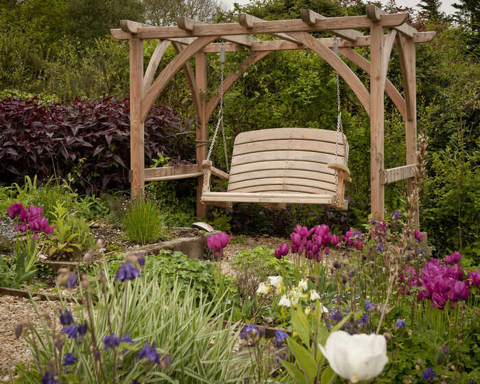 pergola with arbour swing seat
