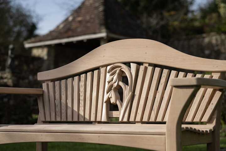Carved garden bench hotsell