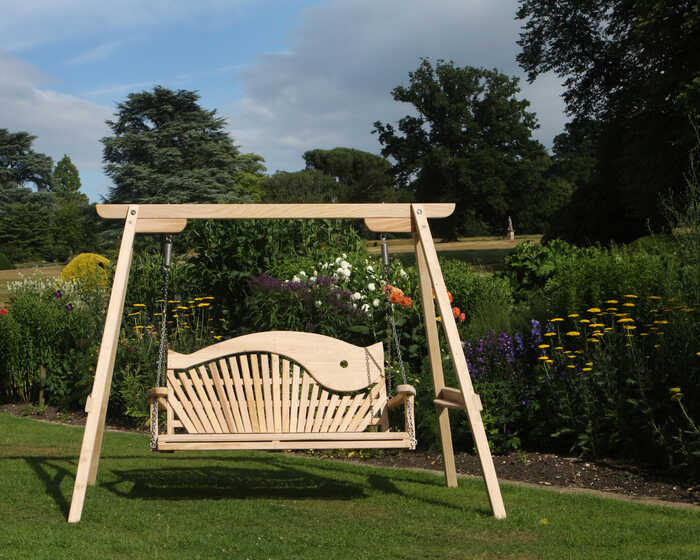 The Swirl-Back Serenity Swing Seat in Cedar The Swirl-Back Serenity Swing Seat in Cedar