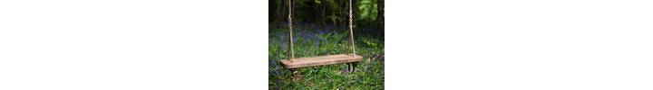 Wooden Rope Swing Carved Single Sitting Spiritually