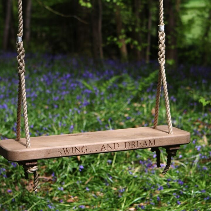 Wooden Rope Swing Carved Single Sitting Spiritually