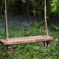 Wooden Rope Swing Carved Single Sitting Spiritually