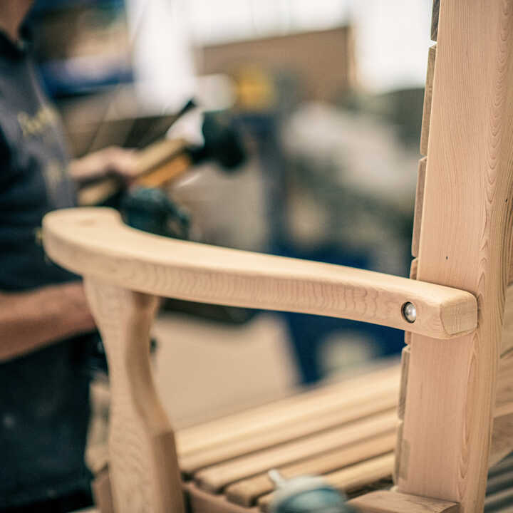 Close up of a swing seat 