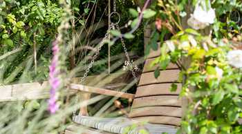 Close up of a Swing Seat at the Sitting Spiritually garden