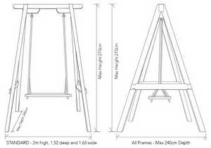 Standard Oak Frame Rope Swing Dimensions