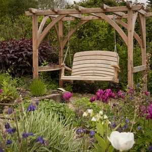 Seat Hanging from Pergola Structure