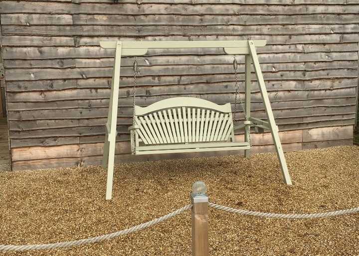 Our Swing Seat at Lower Keats Glamping