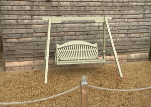 Our Swing Seat at Lower Keats Glamping