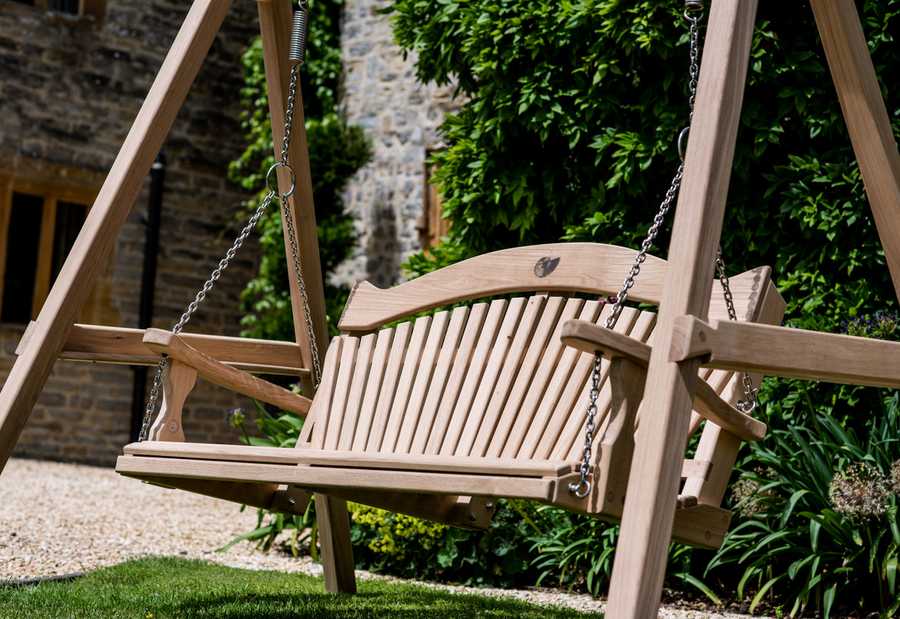 Garden Swing Seat with Embedded Ammonites