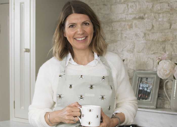 Sophie Allport modelling items from her bee-themed collection