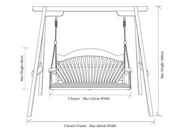 Garden Swing Seat dimensions
