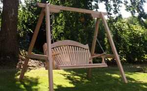 Swing Seat under structure at Forde Abbey Gardens