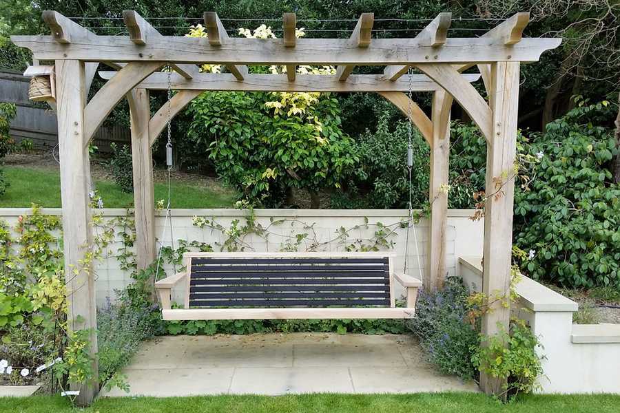 Pergola fixed to hard surface