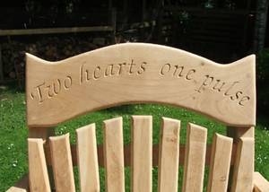 Fan Back Garden Bench with Inscription