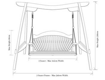 Garden Swing Seat dimensions
