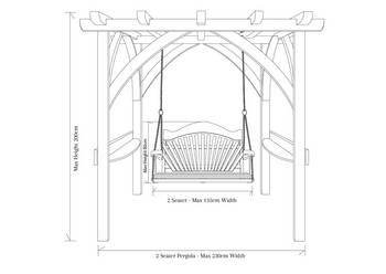 Pergola with Swing Seat Dimensions