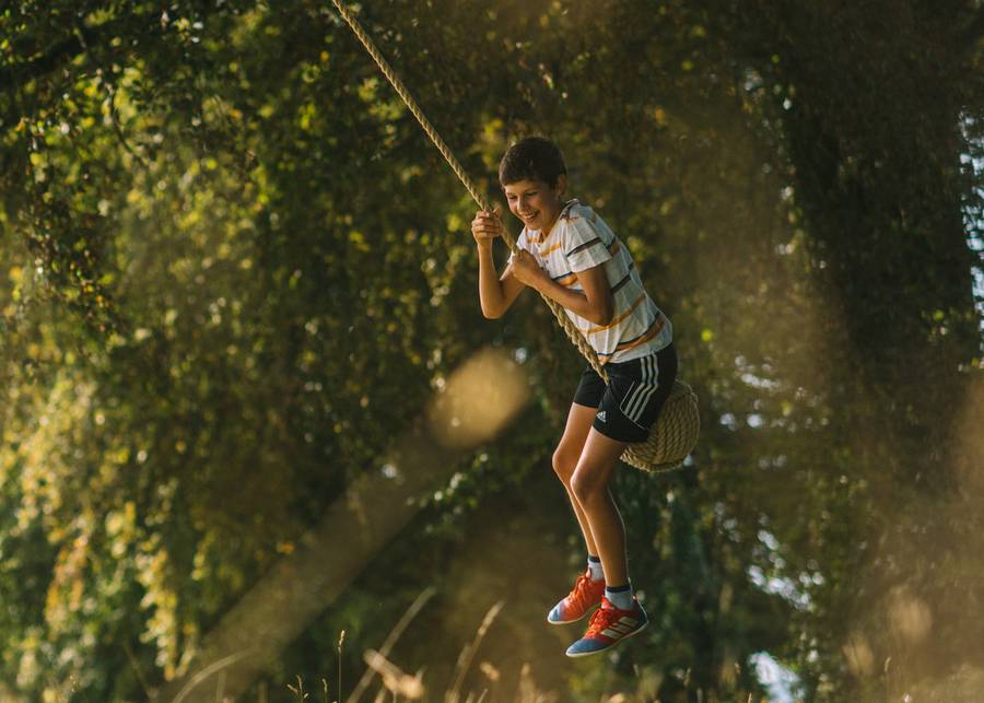 Large Rope Ball Swing Sitting Spiritually