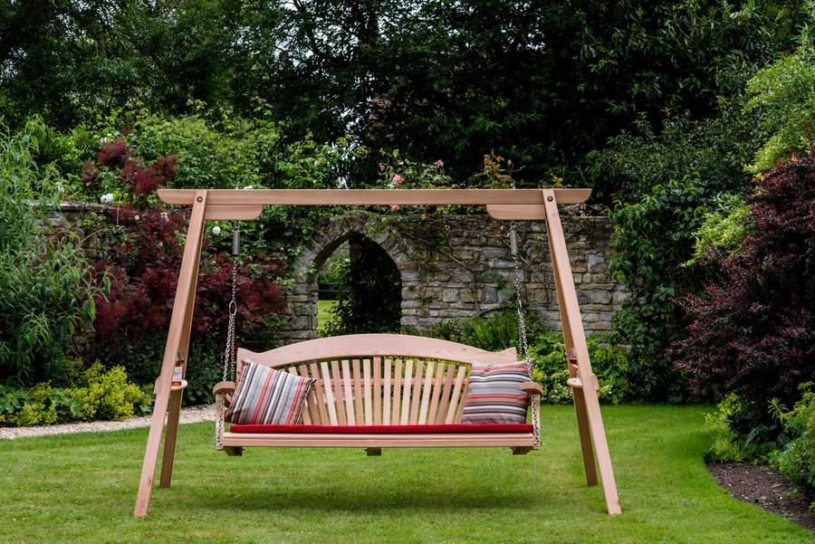 RHS Serenity Garden Swing Seat in Western Red Cedar | Sitting Spiritually