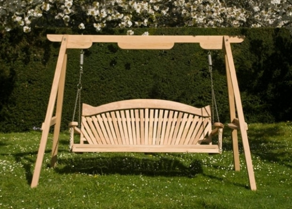 Wooden Garden Swings For Children and Adults Sitting Spiritually