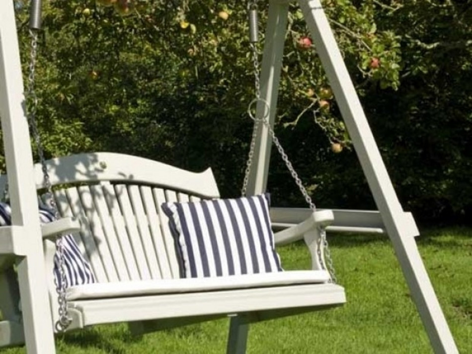 Harmony Painted Pine Garden Swing Seat | Sitting Spiritually