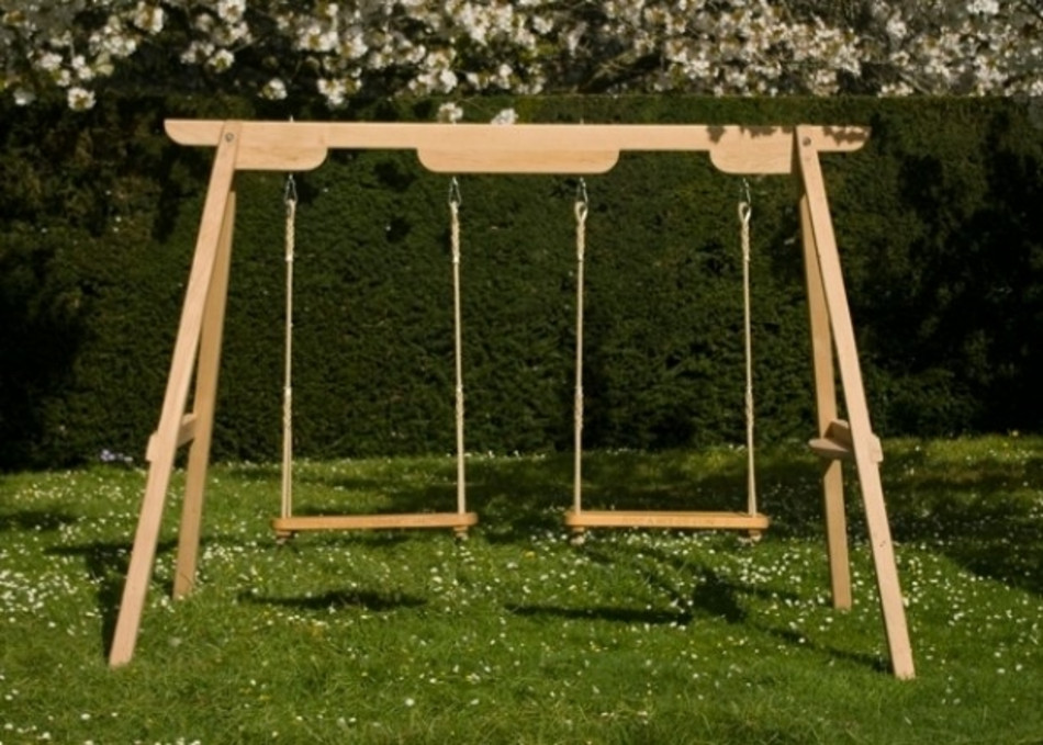 Wooden Garden Swings For Children and Adults Sitting Spiritually